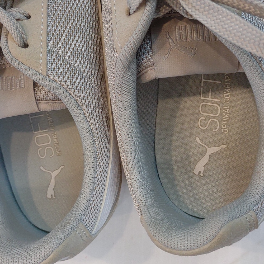 Puma Women's Bella Cream Lace Up Knit Suede Softfoam Casual Sneaker - Picture 10 of 12